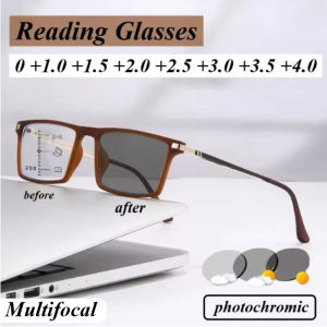 Fashionable Multi Focal Distance Dual-use Reading Glasses with High-definition Photochromic and Anti Blue Light Properties