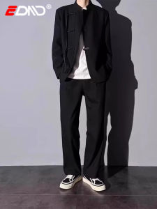 Engagement Suit Mens Spring Autumn New Chinese Style Wedding Dress Code Groom Western Pants Suit Fashionable Urban Business Casual