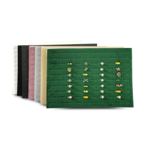 100 Slot Velvet Ring Display Foam MatJewelry Tray for Retail Showcase & DIY OrganizerProtective Liner Countertop Display Pad