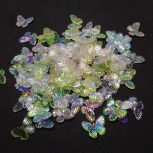 Manik Manik Kupu Kupu 25 Pcs Kristal Transparan Doff Kilap Manik Akrilik Spacer Warna Warni Bening