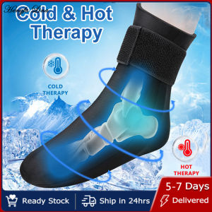 Hengfa Lina Foot Ice Pack Wrap for Plantar Fasciiti Reusable Cooling Sock Hot Cold Therapy Gel Foot Ice Pack for Ankle Pain Relief Arthritis