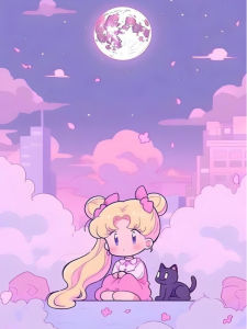 Bandai | Anime Character S-Sailor M-Moon Oil Painting By Numbers Modern Wall Decor for Living Room Bedroom Gift No Frame