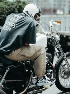 Madness Crazy Knight Series Printed Round Neck Wide Loose Short Sleeve Motorcycle Workwear T-shirt for Teenagers