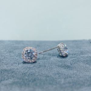 Obia S925 Silver Needle Micro-Set Zircon Square Fashionable Women's Earrings Korean Style Alloy Plated Silver Gold Jewelry