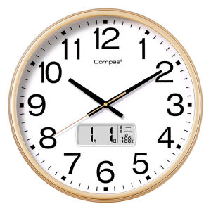 COMPAS | Silent Wall Clock with No Drilling Feature Quartz Electronic Clock