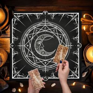 Celtic Knot Crescent Moon Tree of Life Pentagram Altar Cloth Tarot Card Tablecloth Mysterious Vika Divination Ceremony Mat