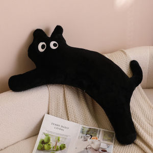 JIFANPAUL | Soft Black Cat Plush Toy Sleeping Companion Pillow for Girls