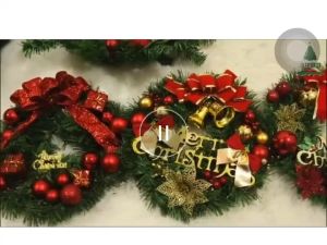Christmas Wreath หรีดตกแต่ง เทศกาล คริสต์มาส ตกแต่งห้อยหน้าประตู สร้างความรื่นเริง เทศกาลคริสต์มาส ไฟกระพริบ