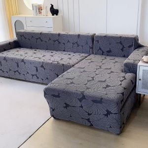 Thick Sofa Cover Jacquard Craft Regular L Shape Stretchable 1/2/3/4-seater