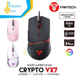 Fantech CRYPTO VX7 & CRYPTO II VX7V2 RGB Mouse Gaming Macro 8000 DPI 6 Button Programable