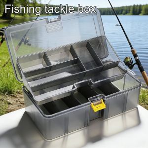 Portable Double-Layer Transparent Lure Box Detachable Panel Multi-Functional Fishing Bait Storage Accessory Fishing Tackle Box