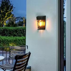 SXH SXH  Lampu Dinding Solar Edison Lampu Dinding Balkoni Lampu Lampu Suria Lampu Sensor Pintar Lampu Kalis Air Dipasang di Dinding