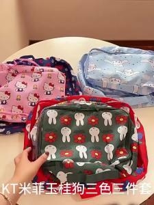 Bộ Túi Đựng Đồ Gấp Gọn Ba Món Kawaii Miffy Họa Tiết Hoạt Hình Dễ Thương Dùng Để Đựng Quần Áo Và Giày Dép Quà Tặng Cho Bé Gái