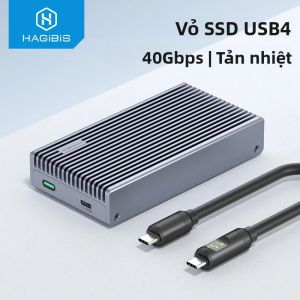 Vỏ Ổ Cứng Ngoài Hagibis 40Gbps USB4 Cho SSD M.2 NVMe Với Màn Hình LED Cáp USB4 Tương Thích Với Thunderbolt 4/3 USB 3.2/3.1/3.0 Hỗ Trợ Ổ Cứng B+M Key