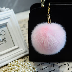 Amoki Cute Rabbit tail Keychain Pendant Phone Schoolbag Student Keychain