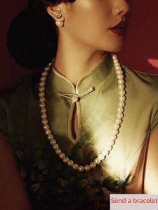 Pearl Necklace Womens Medium-Length Sweater Chain Extended Version 60cm Accessory for Cheongsam  out Fashion Jewelry