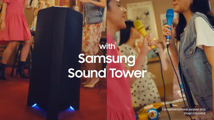 Samsung ST50F Sound Tower 240W Party Speaker | 18H Replaceable Battery | IPX4 Party Lights | MX-ST50F/XM MXST50F