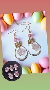 [D.T.C Crystals] Rose Quartz Melody Earrings