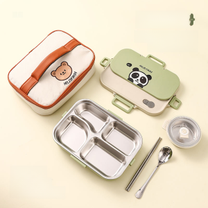 316 Stainless Steel Insulated Lunch Box Student Kids Bento Lunch Box Microwaveable Heating Portable Lunch Box Office Worker