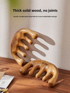 NALANDUOHAO | Acupoint Massage Scraping Wide-Tooth Wooden Comb Green Sandalwood