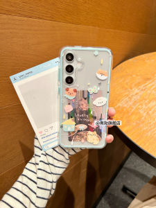 Samsung S25 Ultra Phone Case New S25 Edge Dual Color Airbag Protective Cover S24 plus Cute Cat Dog S23U Super Durable Transparent Soft Shell