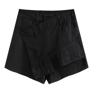 กระโปรงยีนส์สั้นสีชมพูสำหรับผู้หญิง ฤดูร้อน 2022 กระโปรงทรงเอเอวสูง ป้องกันการสัมผัส กระโปรงสั้นผู้หญิง กระโปรงสั้นผู้หญิง