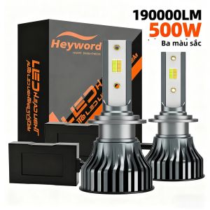 Đèn Pha Ô Tô LED Heyword H4 3 Màu Thay Đổi 3000K 4500K 6500K 500W Đèn Sương Mù 2 Chiếc Lắp Chung Cho H7 H1 H3 H11 9005 H13