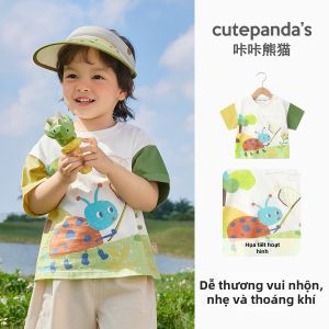 CUTEPANDAS | Áo Thun Tay Ngắn Mới Cho Trẻ Em & Bé