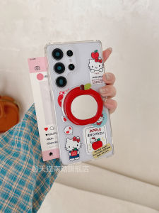 Magnetic Absorption Phone Case Transparent Cute with Stand Protective Cover for S25Ultra S24Plus S23FE S22U Note20 A55 A54 S21