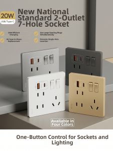 jabra | 20W Fast Charging High Power Dual Seven Hole Wall Panel Socket