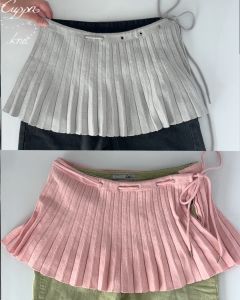 CUPPA - MILKSHAKE Wrap Skirt (4 สี) กระโปรงผูกไหมพรม ลายทอพลีต เนื้อผ้านุ่มเนียนผิว มีน้ำหนัก ทิ้งตัวสวย เจาะตาไก่สอดเชือกได้ เพิ่มความกระชับ ปรับได้หลายแบบ