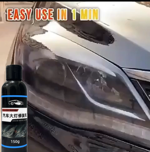 150ML Headlight Cleaner Car Care - Head Lamp Scratch Repair Remove Yellow Dirt Restore Clear Auto Headlight Restoration Kit Polish Coating for Car Yellowing Oxidation Removal UV Protection Easy Apply Long Lasting Shine