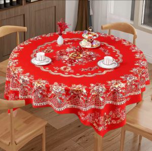 Khăn Trải Bàn 3D Cao Cấp - Trang Trí Bàn Ăn- Chống thấm- Dễ lau chùi （KHĂN TRẢI BÀN TRÒN 1.5m- 1.8m）