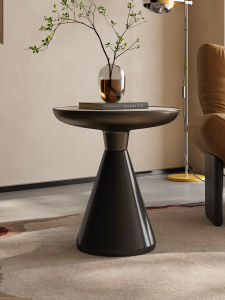 Luxurious Mobile Round Side Table Slate