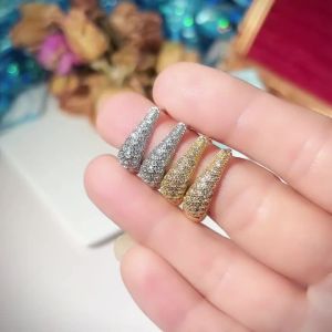 Huitan Gold Color/Silver Color Hoop Earrings Female Luxury Bright Zirconia Accessories Delicat Hollow-out Design Party Jewelry