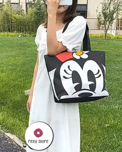 BISA COD Tote Bag Kanvas Resleting Wanita