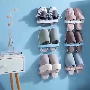 Gantungan Sendal Handuk Rak Tempat Sepatu Tempel Dinding Praktis Multifungsi Rak Tempel Sandal