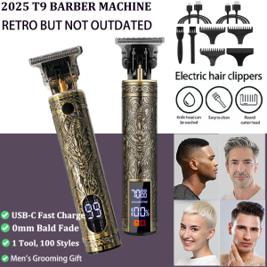 2025 NEW!Portable Electric Hair Trimmer USB Fast Charging Vintage Cordless Hairdressing Clipper for Barbers Hair Cutting Machine