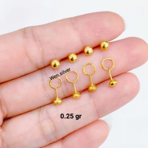 ANTING TOGE PENTOL BAYI/ANAK PERAK 925 LAPIS MAS