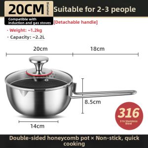 sui xin yu qie | Multipurpose Stainless Steel Camping Pot 316