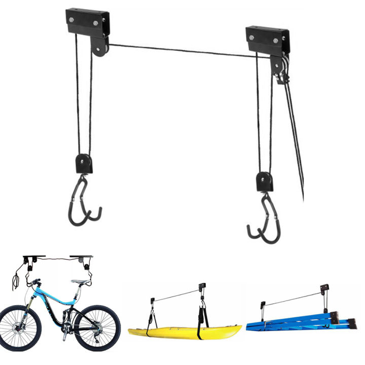 Bicycle Hoist Garage Storage Bike Lift Pulley System with 60kg Bearing