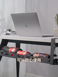 Cable Organizer Extendable 43-74cm Wire Management Under Desk Double Layer Desk Cable Management No-Drill Tray For 2-4.5cm Desks