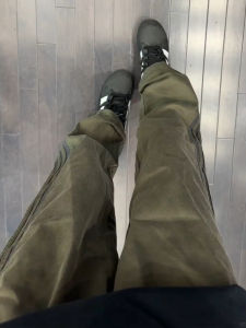 American High Street Mens Summer Thin Military Green Workwear Pants Casual Straight Leg Long Trousers Three Stripe Patterns