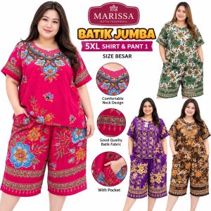 BAJU BATIK JUMBA 5XL 1SET SHIRT & PANT WITH GOOD QUALITY.