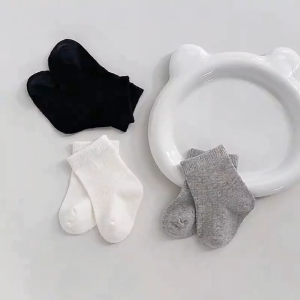 3 Pairs/Set Solid Socks For Newborn Baptism Socks 0-12 Months Baby Cotton Socks