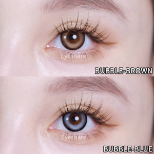 {0°-600°} คอนแทคเลนส์สายตาสั้น bubble คอนแทคเลนส์แฟชั่น สีฟ้า/สีเทา/สีน้ำตาล 14.5มม.ตาโต ใช้งานได้ 1 ปี