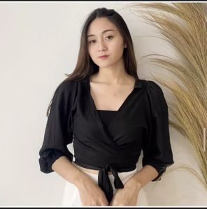 pakaian wanita //SALSA WRAP TOP//OOTD wanita terbaru 2022