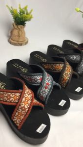 sandal wedges wanita tl silang motif napajo rajut terbaru 2023
