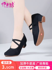 Professional Womens Square Dance Shoes Soft Bottom High Heels Outdoor Dancing Shoes Adult Fitness Footwear New Model