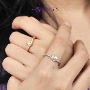 MEILYN Cincin Fashion Wanita Gemma Motif V Cantik All Series
